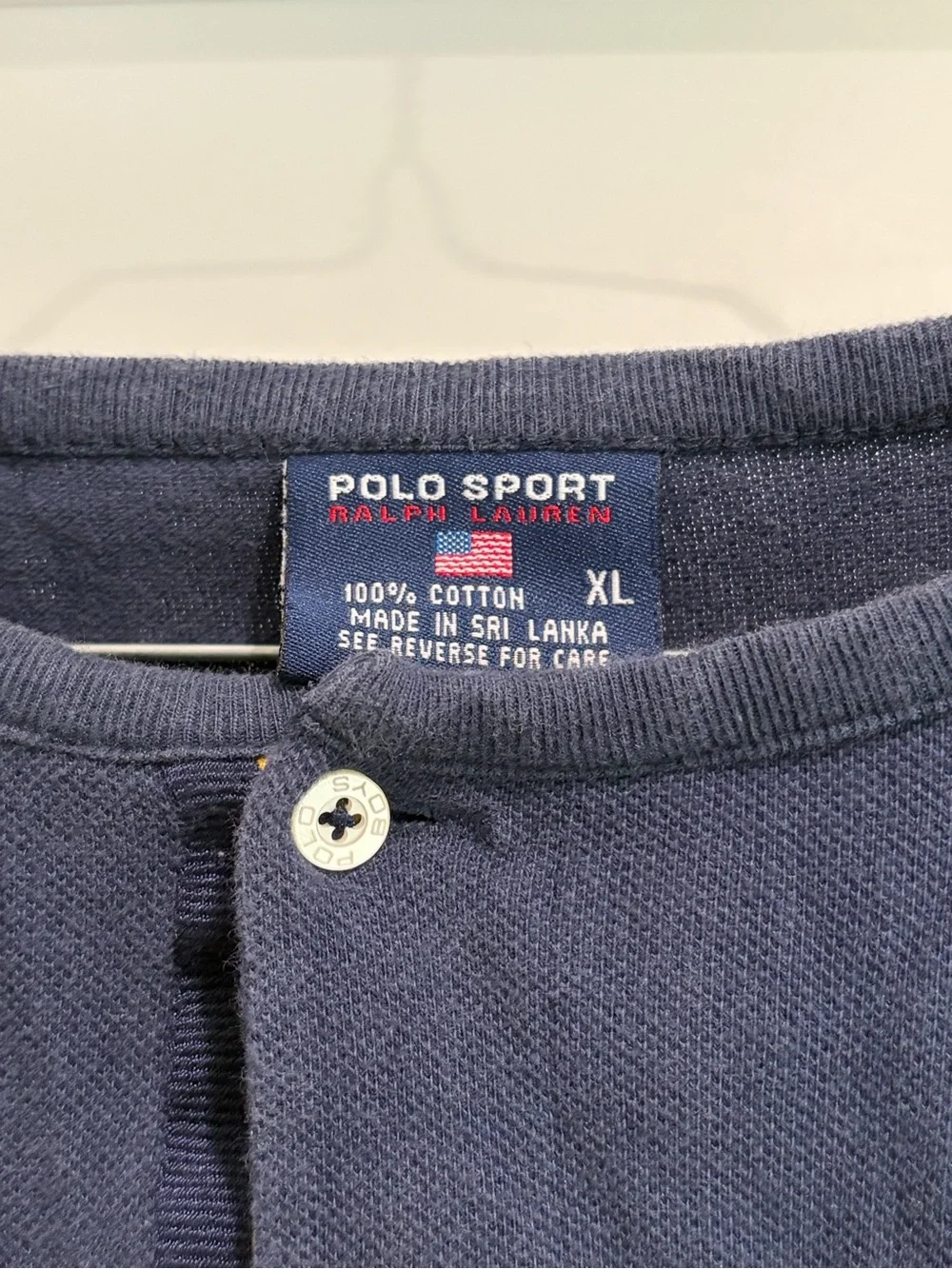 Ralph Lauren Polo Sport Navy Henley Button Shirt